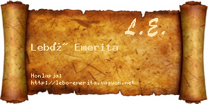Lebó Emerita névjegykártya